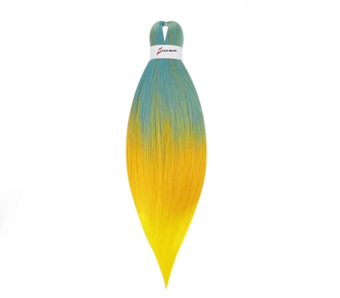 Braiding hair extensions - Best Hair #18 - Ombre: Baby Blue / Dark Yellow / Light Yellow