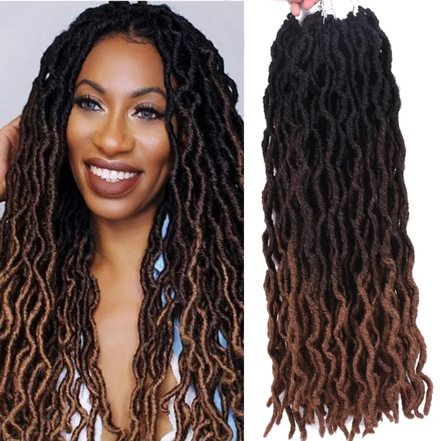 Goddess Crochet Locs #1B/4/30 - Ombre: Black / Dark Brown / Copper