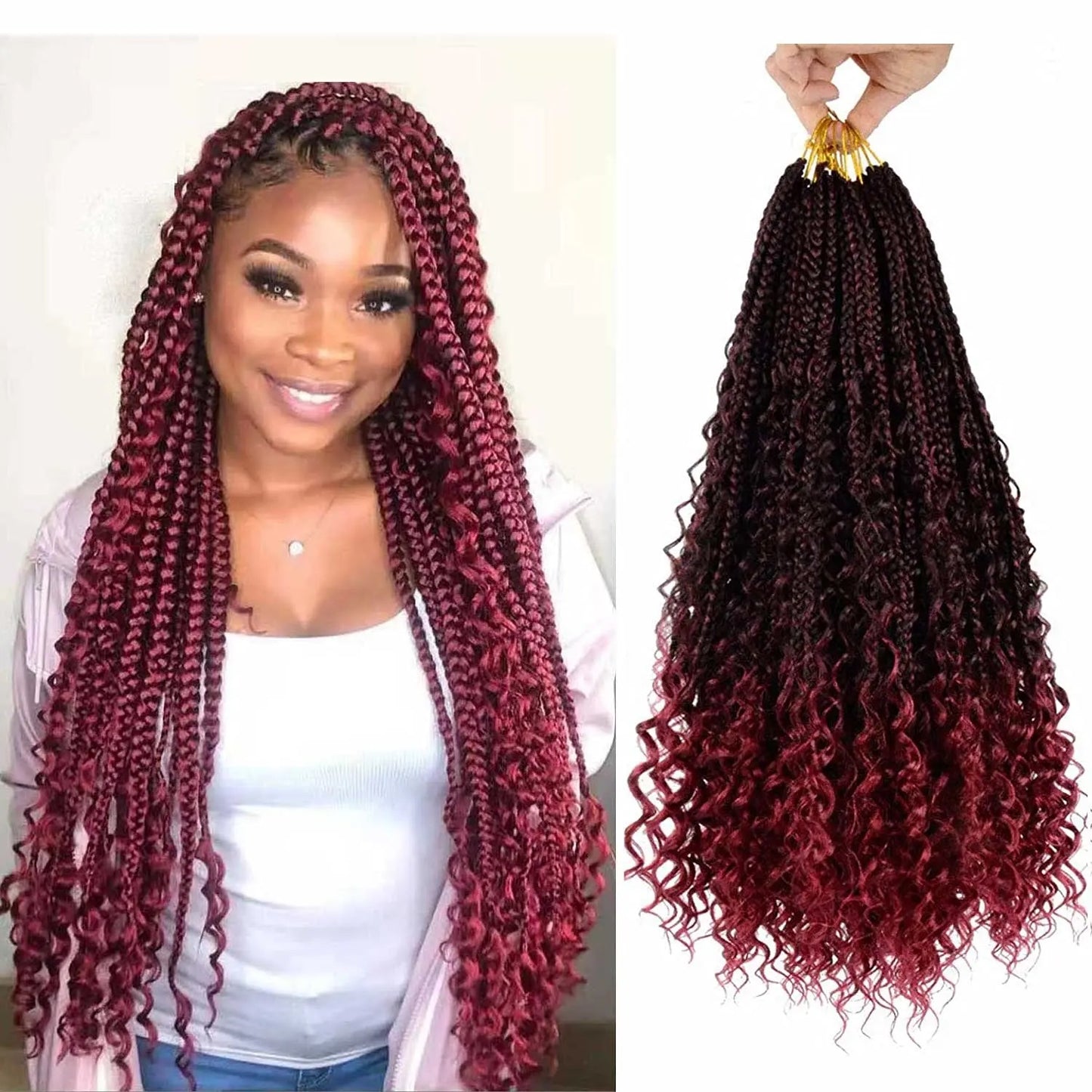 Bohemian Crochet Braids #1B/BUG - Ombre: Black / Burgundy