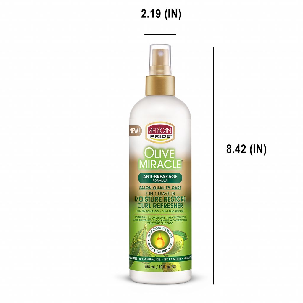 African Pride Olive Miracle 7 in 1 Leave In Moisture Restore Curl Refresher 355ml (12oz)