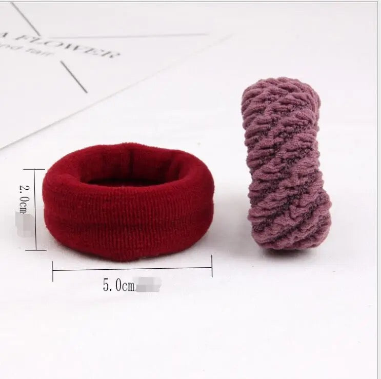 Hair ties - thick, wide, 6 in a pack
