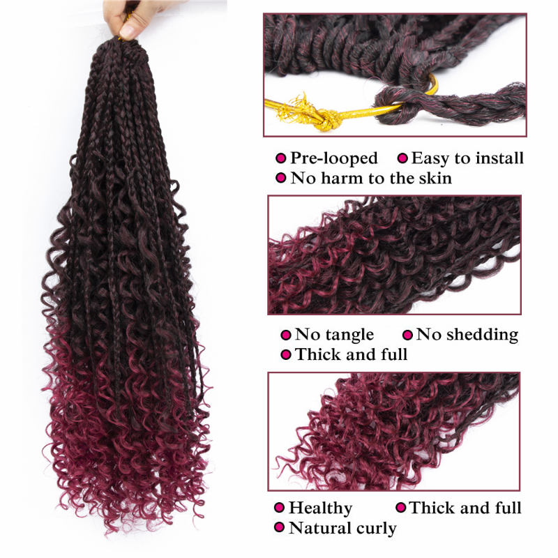 Bohemian Crochet Braids #1B/Purple - Ombre: Black / Purple