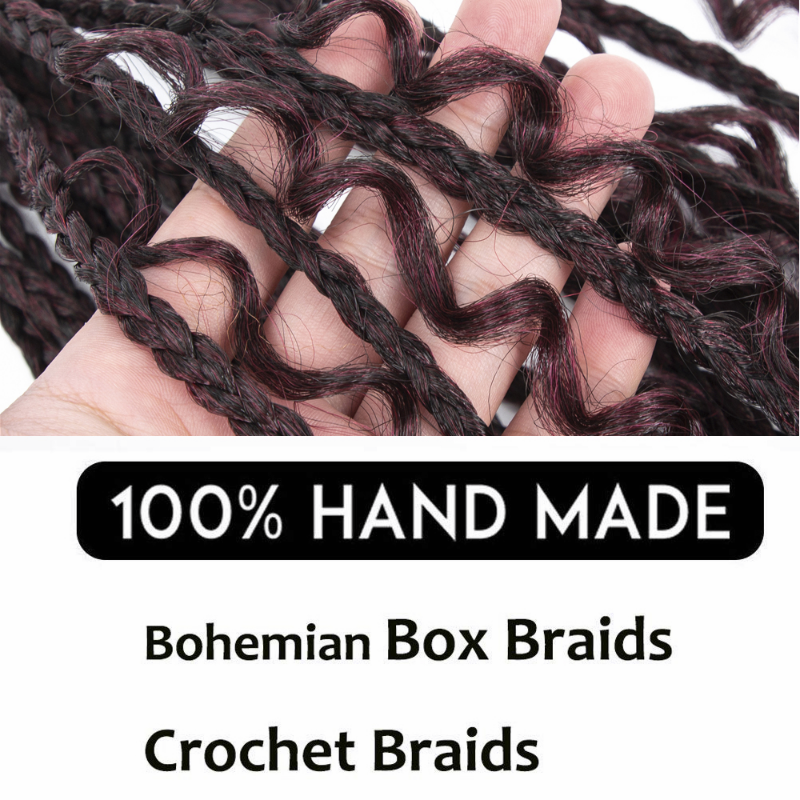 Bohemian / Goddess Crochet Braids #1B/RED - Ombre: Black / Red