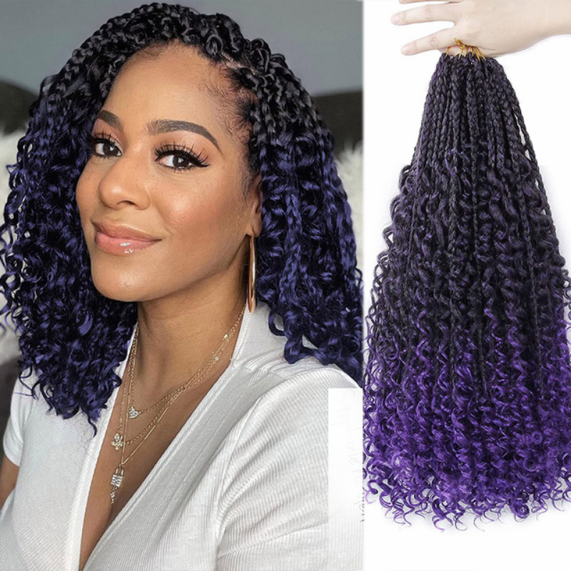 Bohemian Crochet Braids #1B/Purple - Ombre: Black / Purple