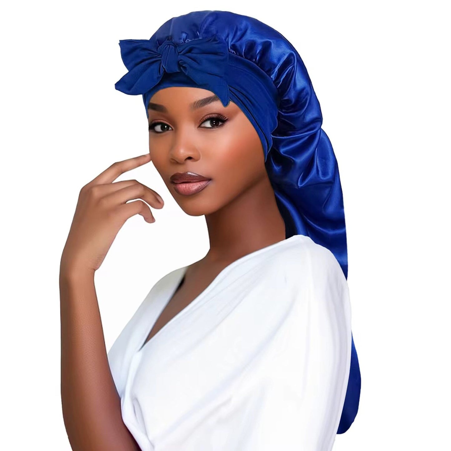 Sleeping satin bow-knot bonnet