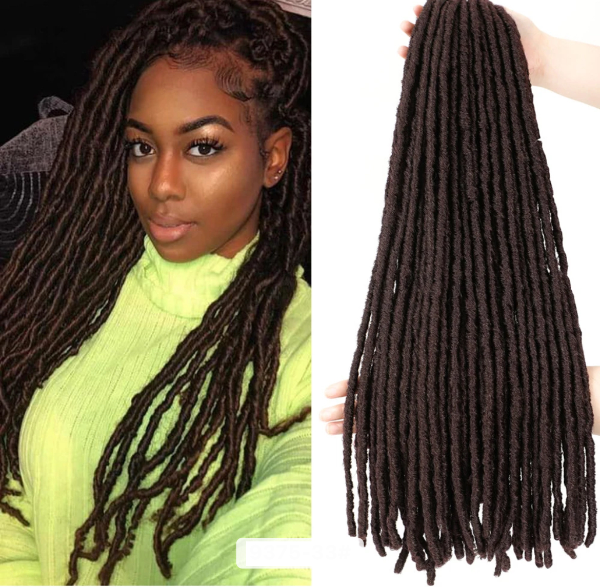Faux Crochet Locs #33 - Dark Brown