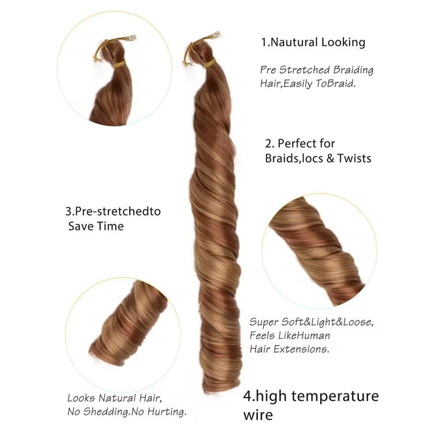 French Curls Wavy Crochet Braid #T33 - Ombre: Dark Brown / Brown