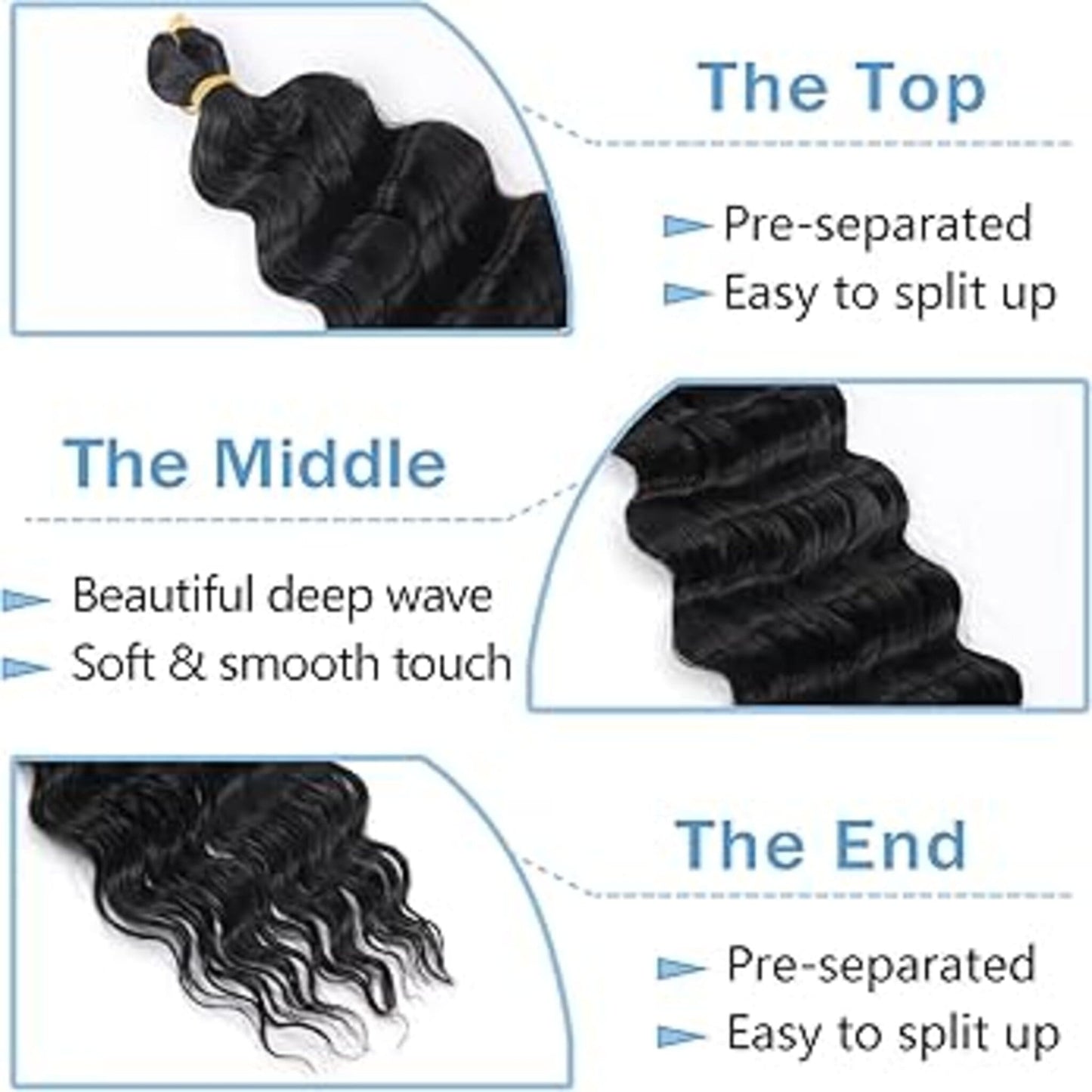 Ocean Wave Crochet Hair #1B - Black