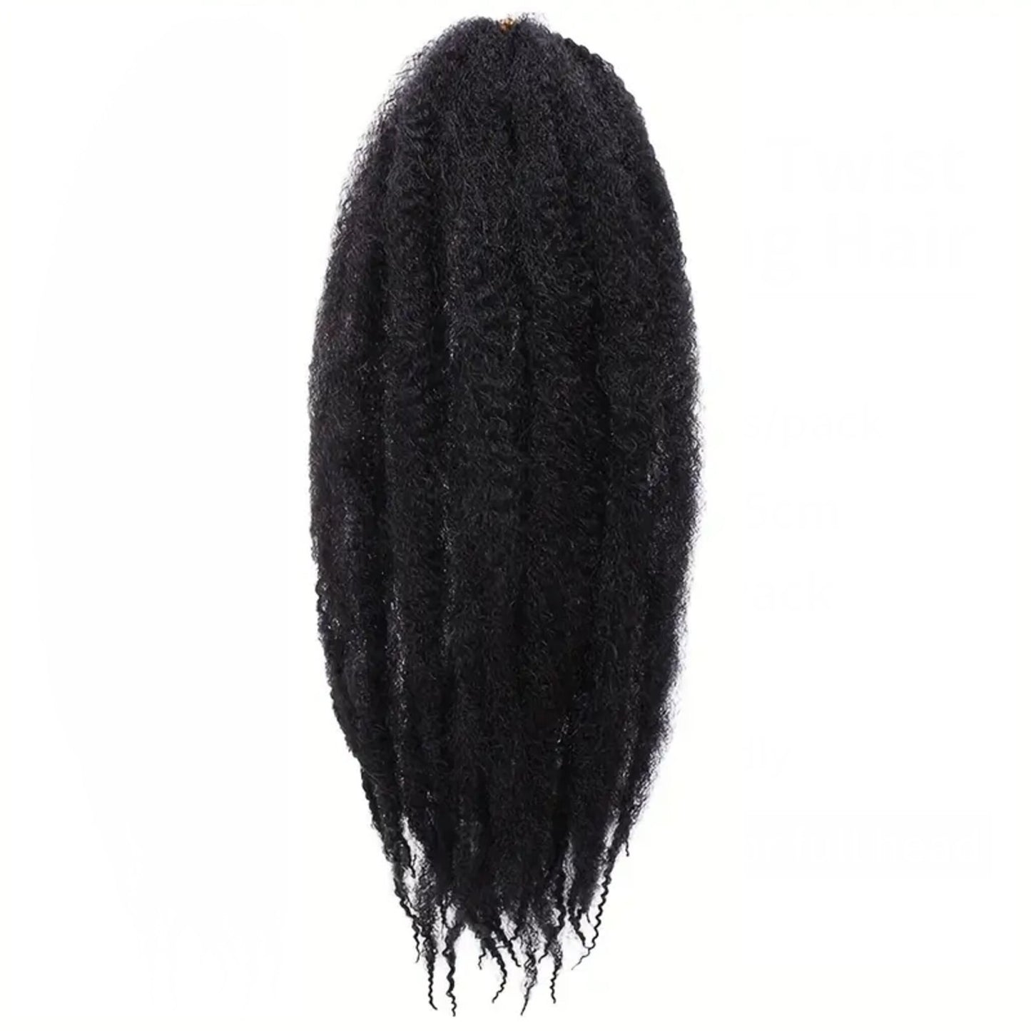 Afro Kinky / Marley Braid Twist Crochet Hair #2 - Coal Black