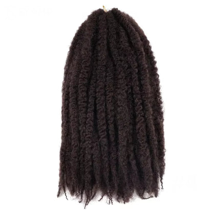 Afro Kinky / Marley Braid Twist Crochet Hair #4 - Dark Brown