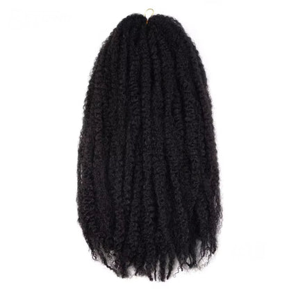 Afro Kinky / Marley Braid Twist Crochet Hair #1B - Black