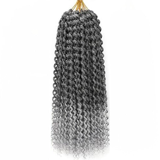 Passion Twist Water Wave Crochet Hair #1B/GREY - Ombre: Black / Grey