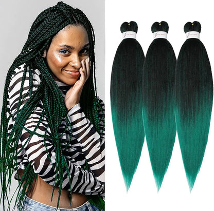 Braiding hair extensions - Best Hair #1B/Green - Ombre: Black / Green