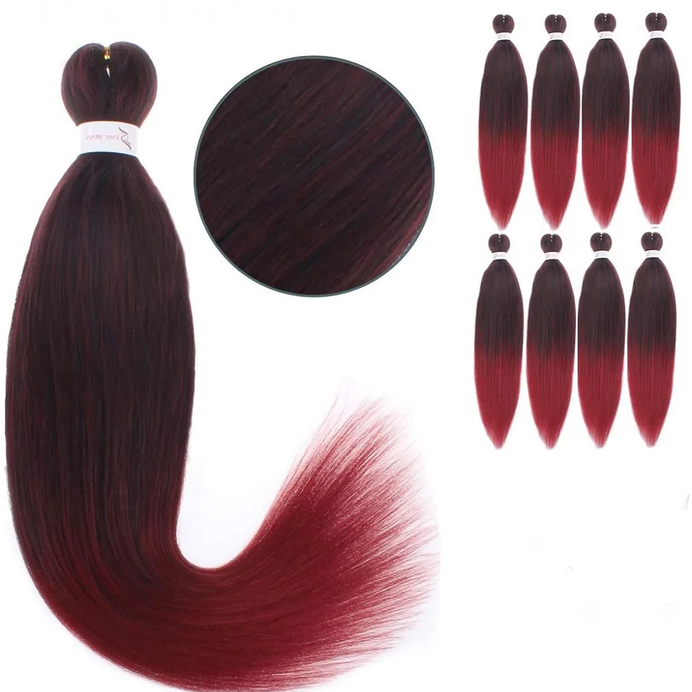 Braiding hair extensions - Best Hair #1B/Red - Ombre: Black / Red