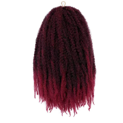 Afro Kinky / Marley Braid Twist Crochet Hair #1B/BUG - Ombre: Black / Burgundy