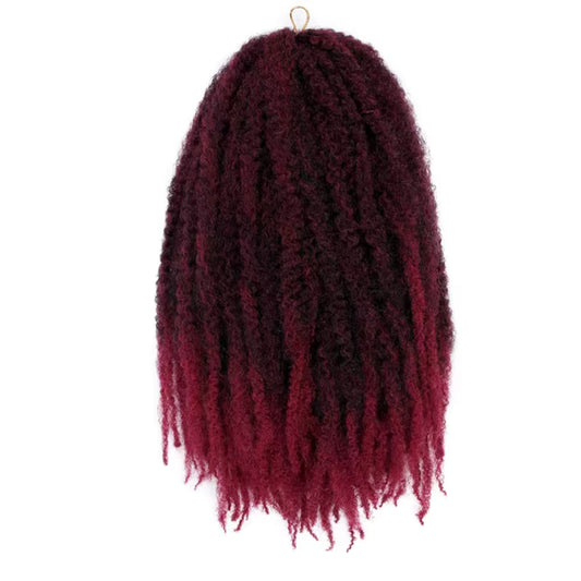 Afro Kinky / Marley Braid Twist Crochet Hair #1B/BUG - Ombre: Black / Burgundy