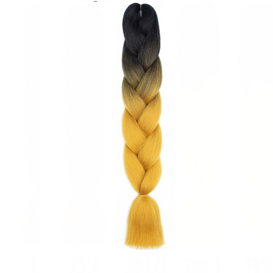 Braiding hair extensions #B10 - Ombre: Black / Tangerine