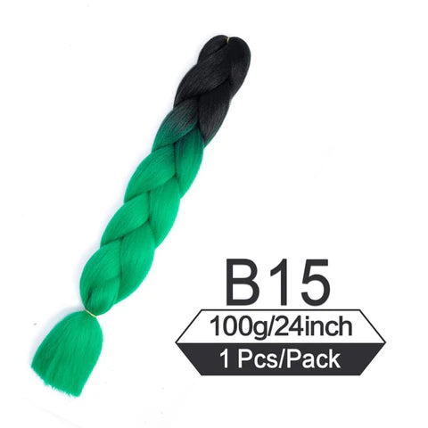 Braiding hair extensions #B15 - Ombre: Black / Green