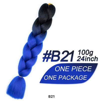 Braiding hair extensions #B21 - Ombre: Black / Blue