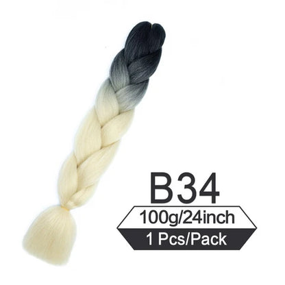 Braiding hair extensions #B34 - Ombre: Black / Light Blonde