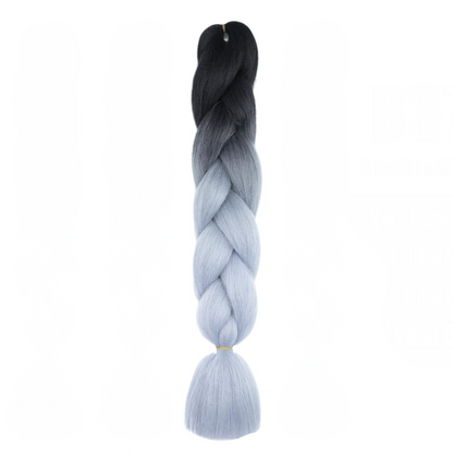 Braiding hair extensions #B37 - Ombre: Black / Grey