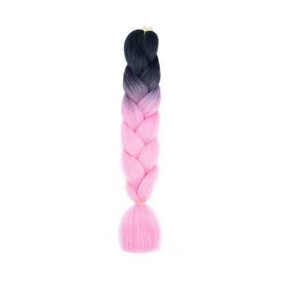 Braiding hair extensions #B4 - Ombre: Black / Pink