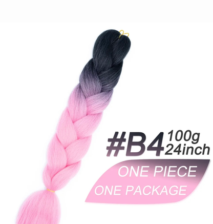 Braiding hair extensions #B4 - Ombre: Black / Pink