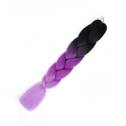 Braiding hair extensions #B52 - Ombre: Black / Light Purple