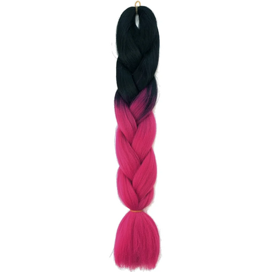 Braiding hair extensions #B7 - Ombre: Black / Dark Pink