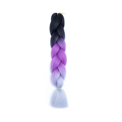 Braiding hair extensions #C21 - Ombre: Black / Purple / Grey