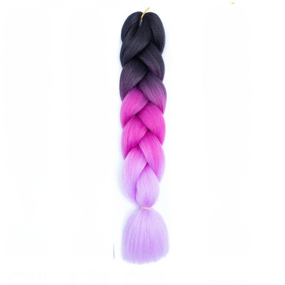 Braiding hair extensions #C22 - Ombre: Black / Dark Pink / Purple