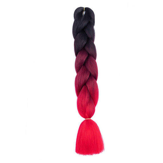 Braiding hair extensions #C6 - Ombre: Black / Burgundy / Red