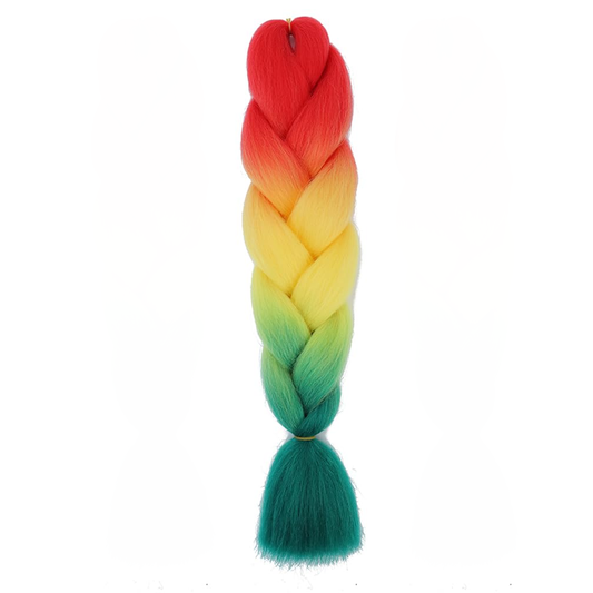 Braiding hair extensions #C60 - Ombre: Red / Yellow / Green