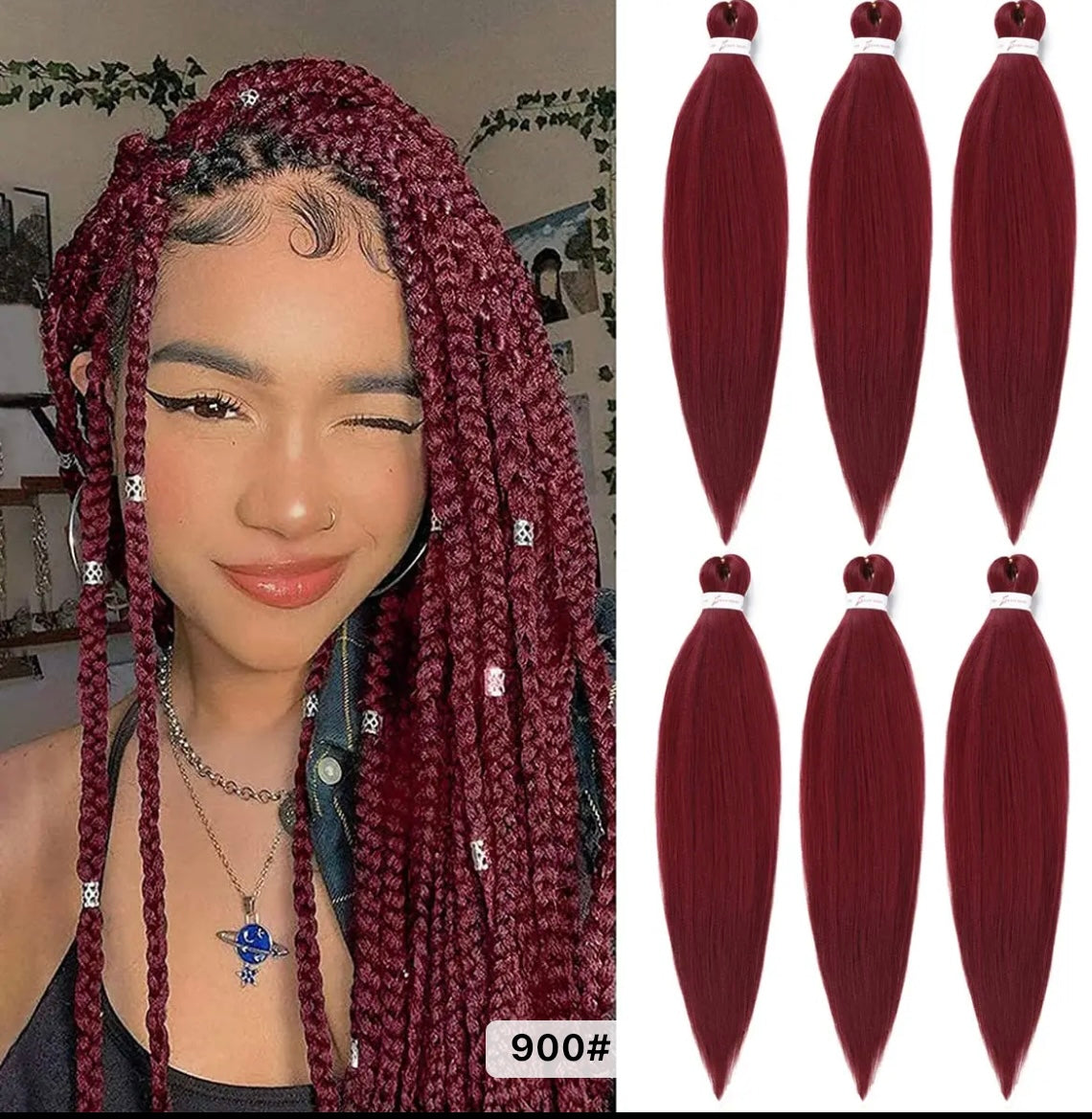 Braiding hair extensions - Best Hair #900 - Burgundy