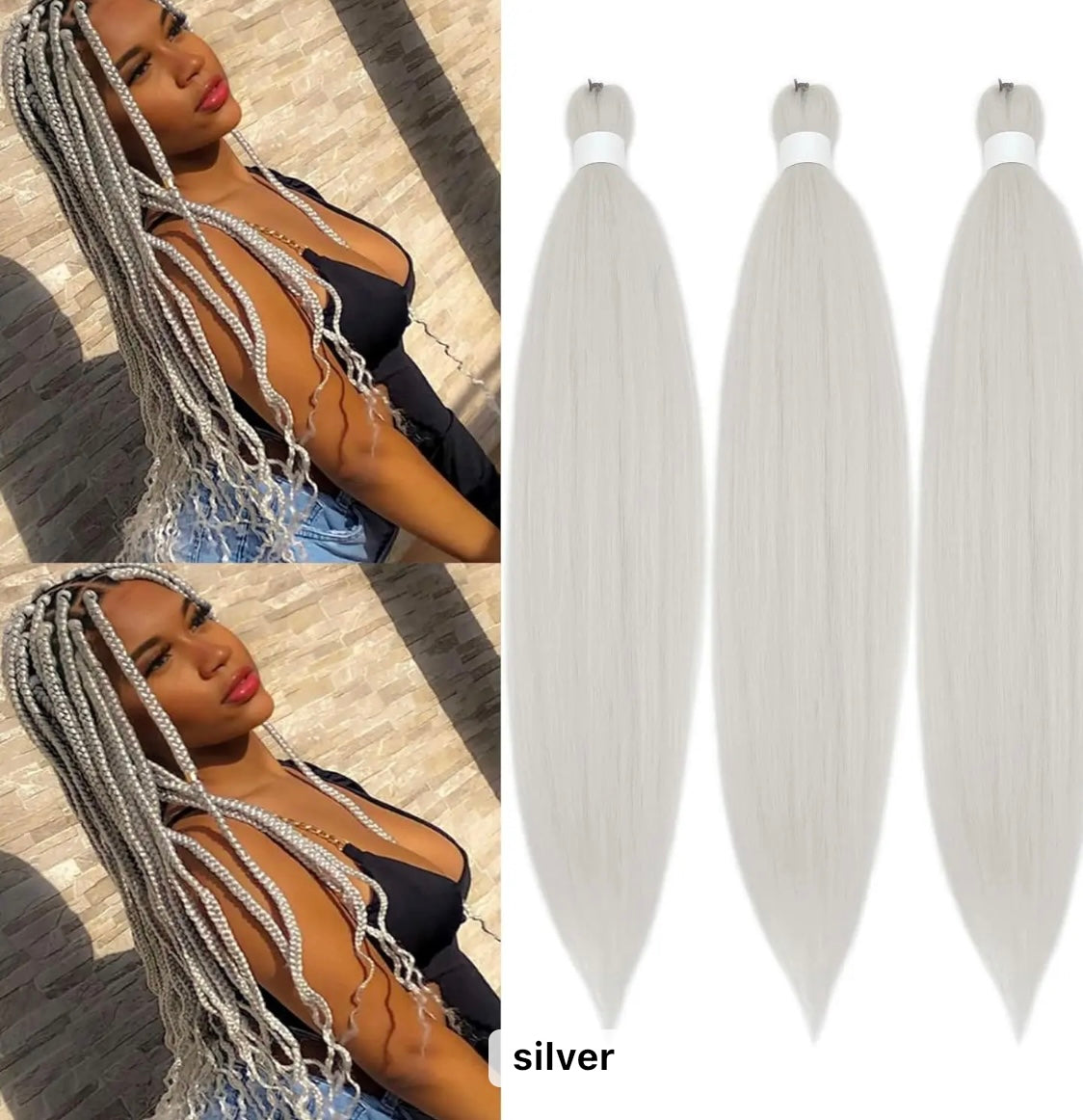 Braiding hair extensions - Best Hair - Silver