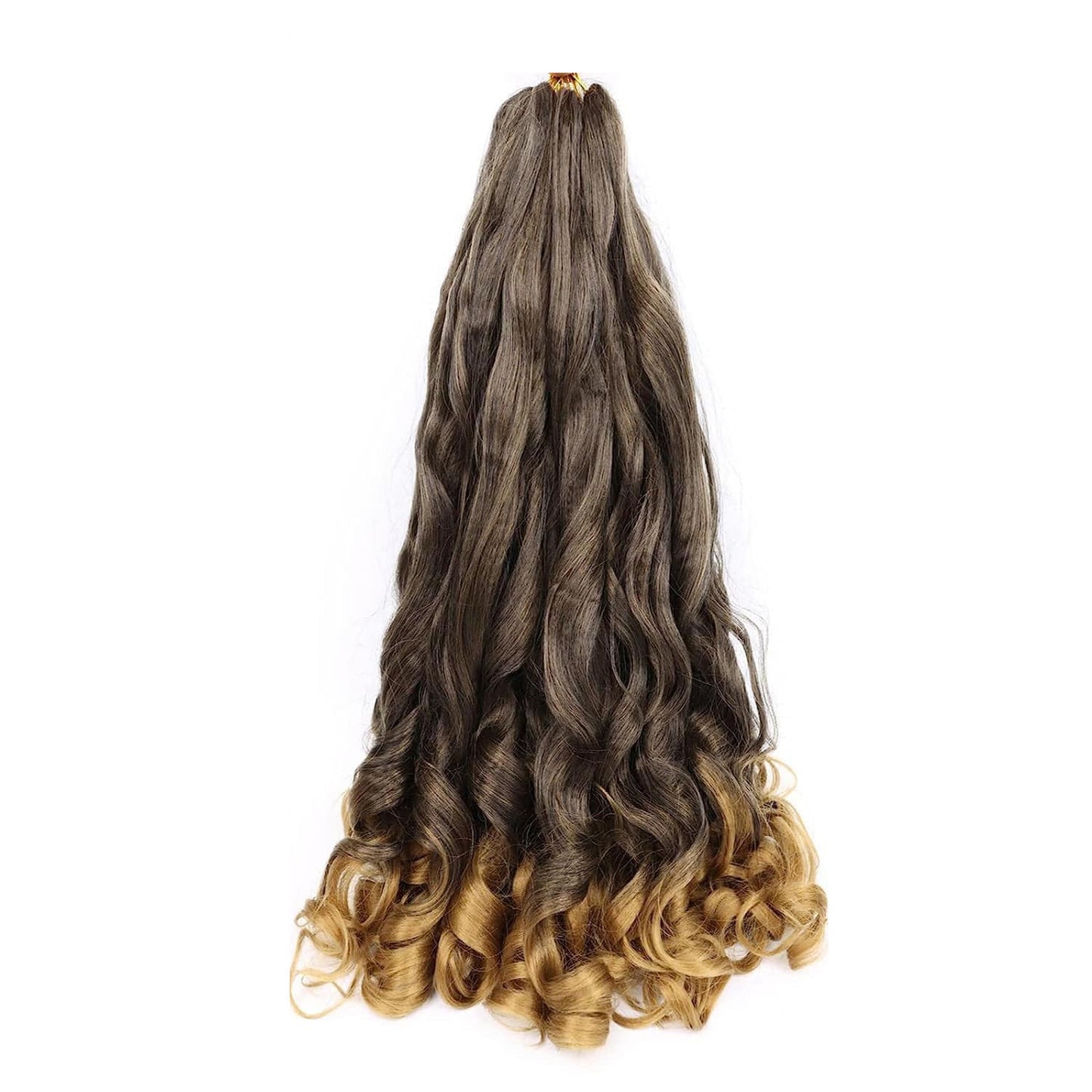 French Curls Wavy Crochet Braid #T27 - Ombre: Black / Blonde