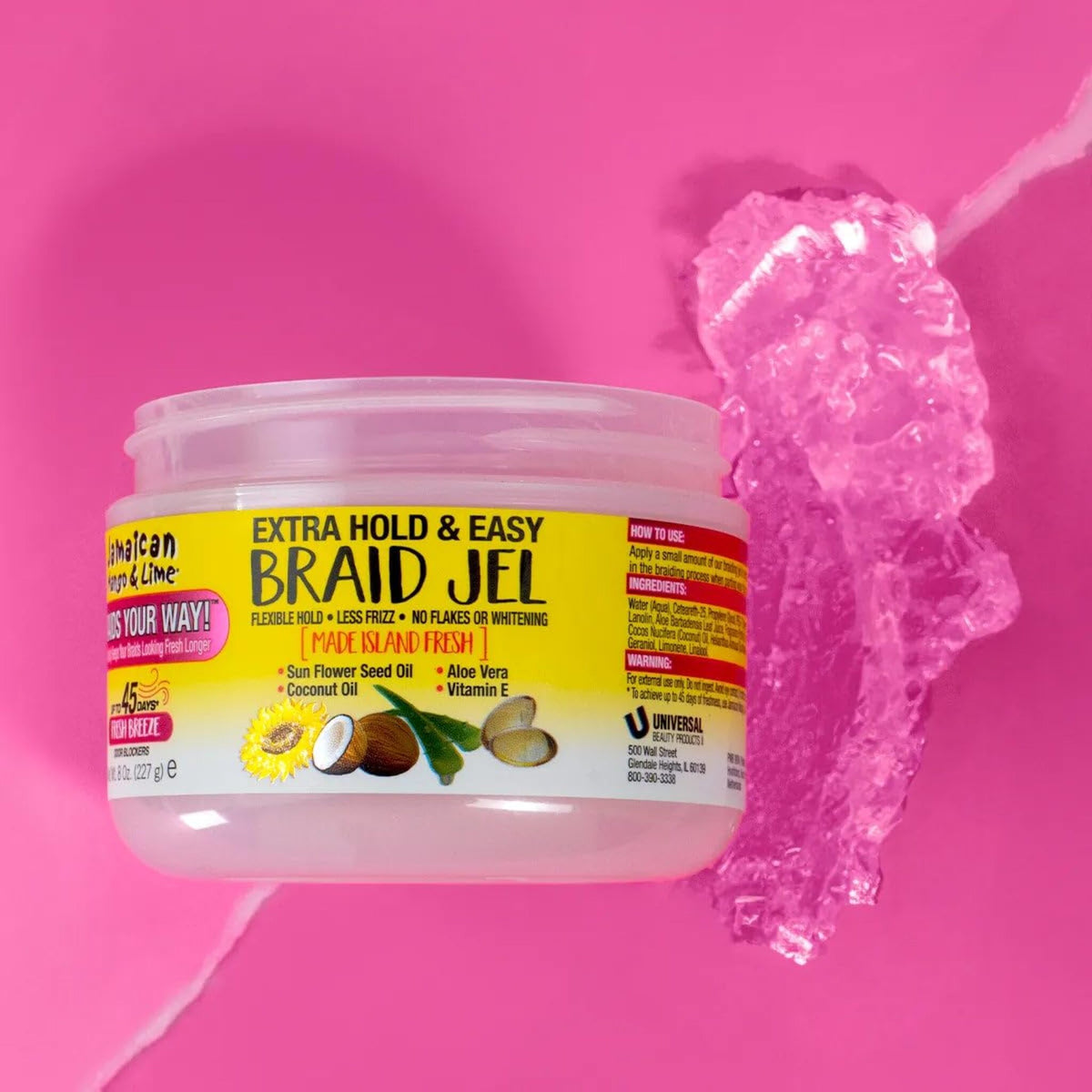 Jamaican Mango & Lime Braid Jel Mega Hold Anti-Frizz 227g (8oz)