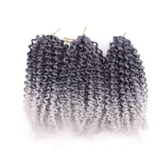 Kinky Curly Marley Bob Crochet Braids #1B/613 - Ombre: Black / Light Blonde