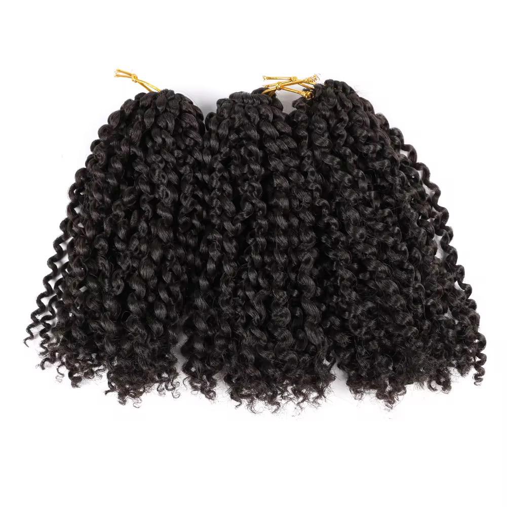 Kinky Curly Marley Bob Crochet Braids #4 - Charcoal Black