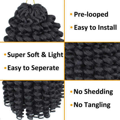 Wand Bouncy Curls Crochet Braids #1B - Black