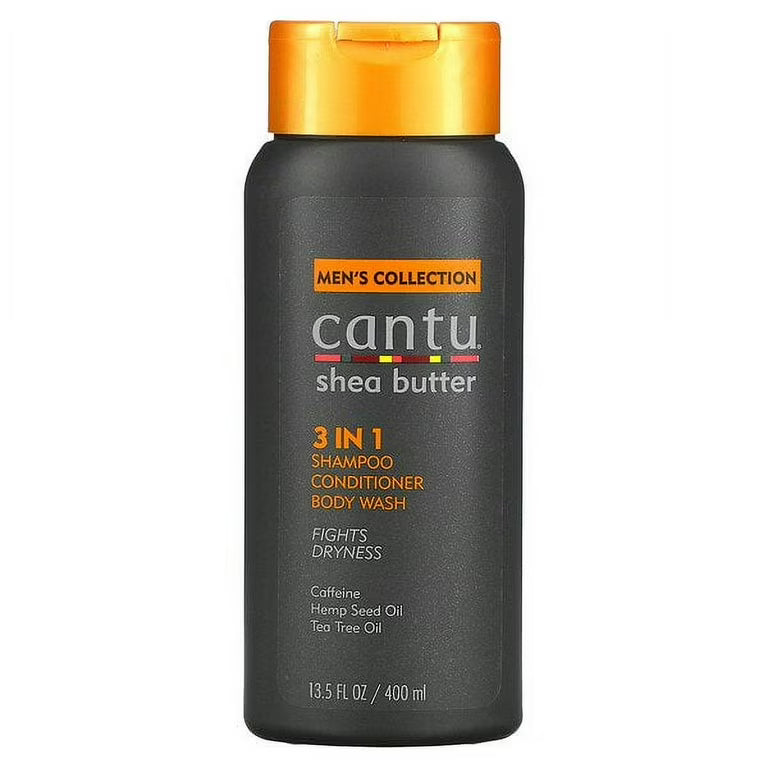 Cantu Men's Collection Shea Butter 3-in-1 Shampoo, Conditioner, Body Wash 400ml (13.5oz)