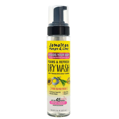 Jamaican Mango & Lime Braids Your Way Foam & Refresh Dry Wash 237ml (8oz)