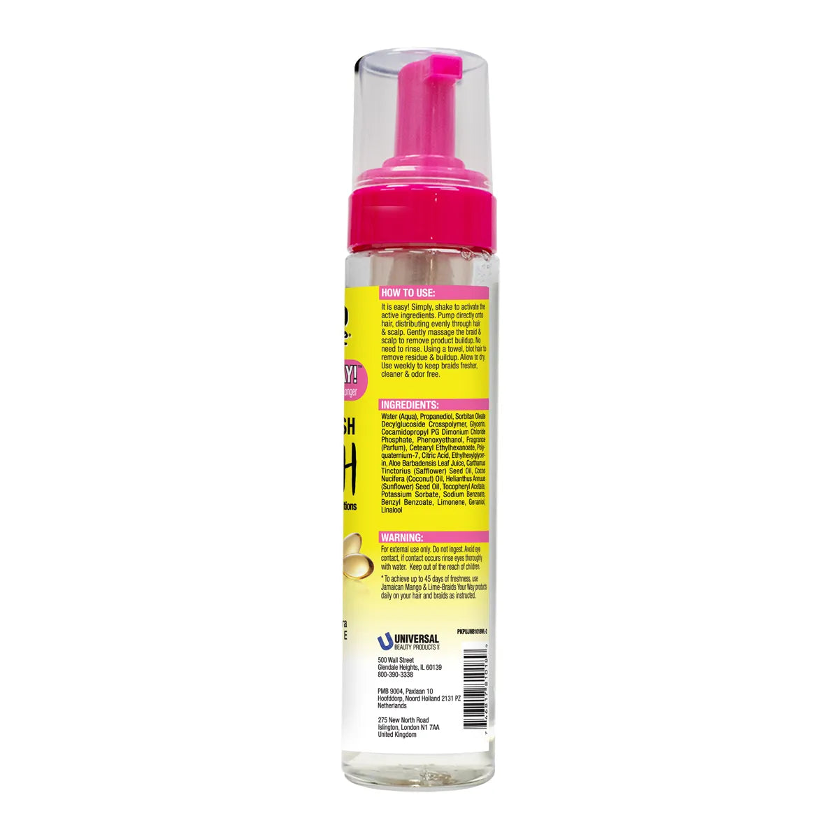 Jamaican Mango & Lime Braids Your Way Foam & Refresh Dry Wash 237ml (8oz)