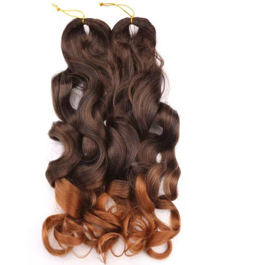 French Curls Wavy Crochet Braid #T30 - Ombre: Brown / Copper