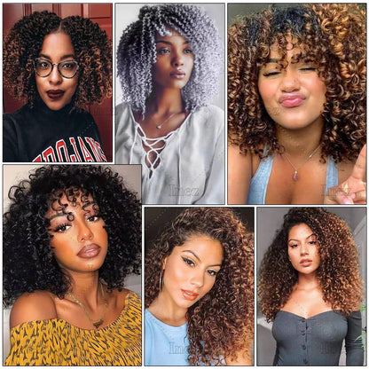 Kinky Curly Marley Bob Crochet Braids #4 - Charcoal Black