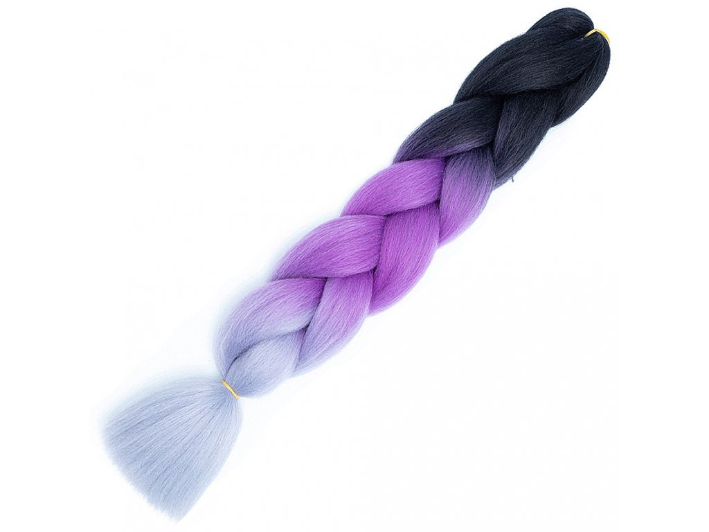 Braiding hair extensions #C21 - Ombre: Black / Purple / Grey