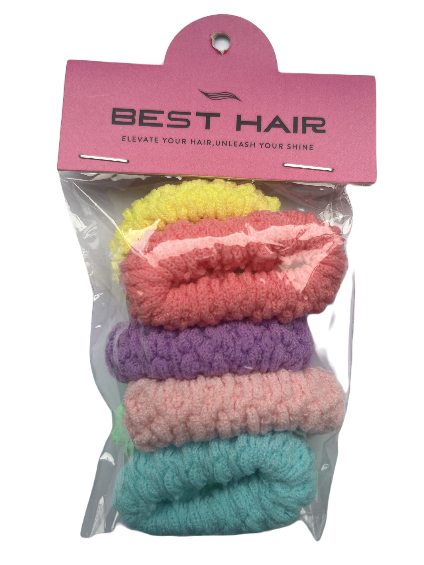 Hair ties - thick, wide, 6 in a pack