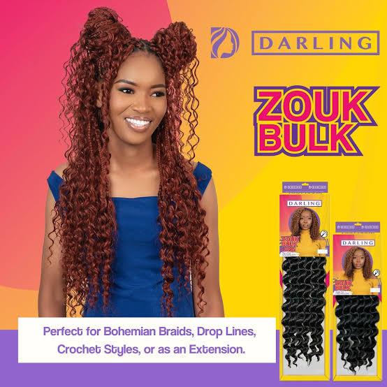 Deep Boho Curls Darling Zouk Bulk Long Braiding Hair #1B - Black